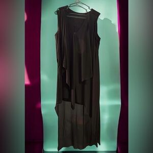 NEW BCBG Elegant dark green Sleeveless Dress MEDIUM pit to pit 18in length 53in